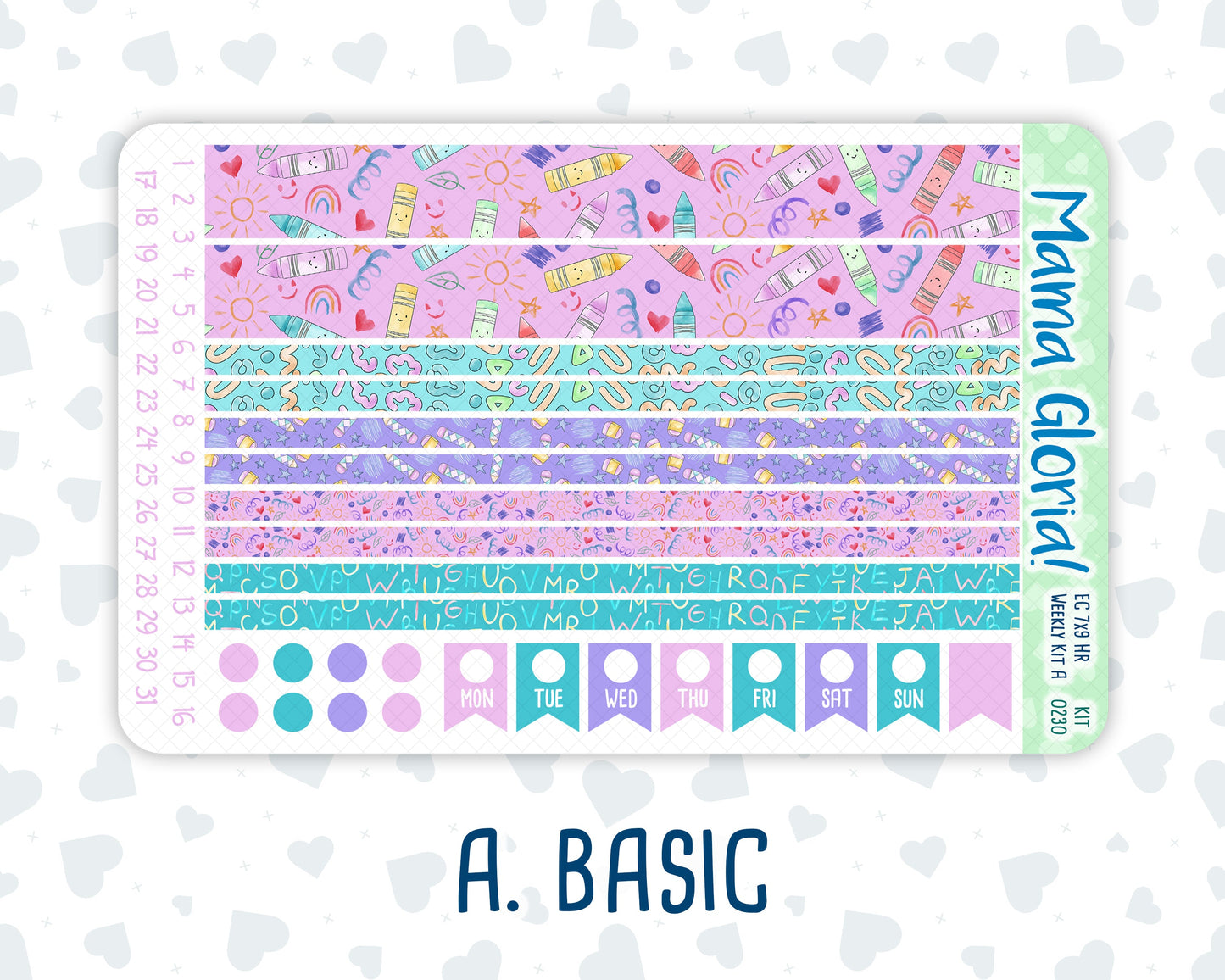 Kit 0230 - 7x9 - Horizontal - Weekly Kit - August - School Daze