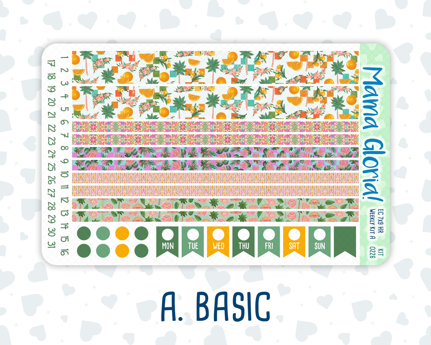 Kit 0226 - 7x9 - Horizontal - Weekly Kit - July - Tropical Whimsy