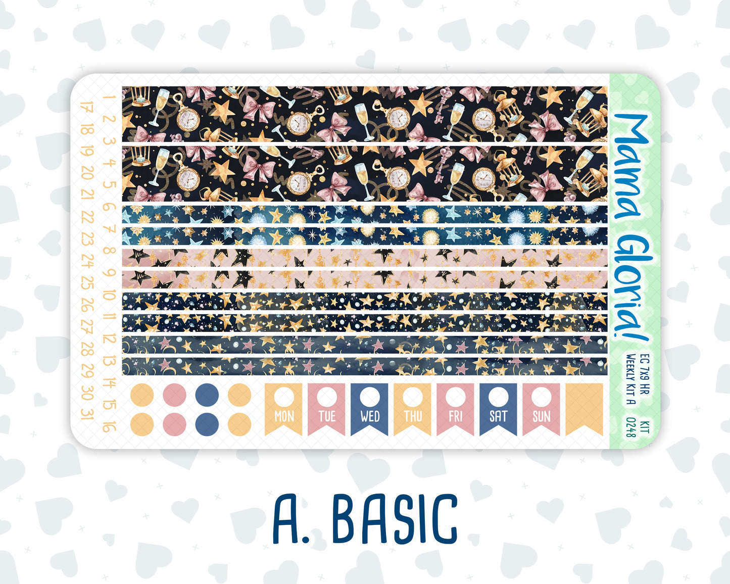 Kit 0248 - 7x9 - Horizontal - Weekly Kit - January - Midnight Countdown