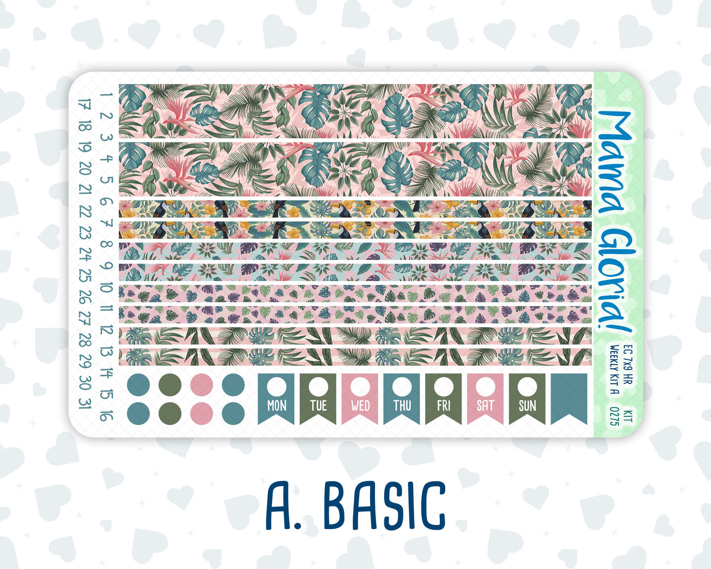 Kit 0275 - 7x9 - Horizontal - Weekly Kit - July - Tropical Safari Blush