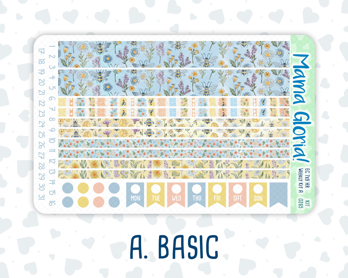 Kit 0265 - 7x9 - Horizontal - Weekly Kit - May - Honeybee Sky