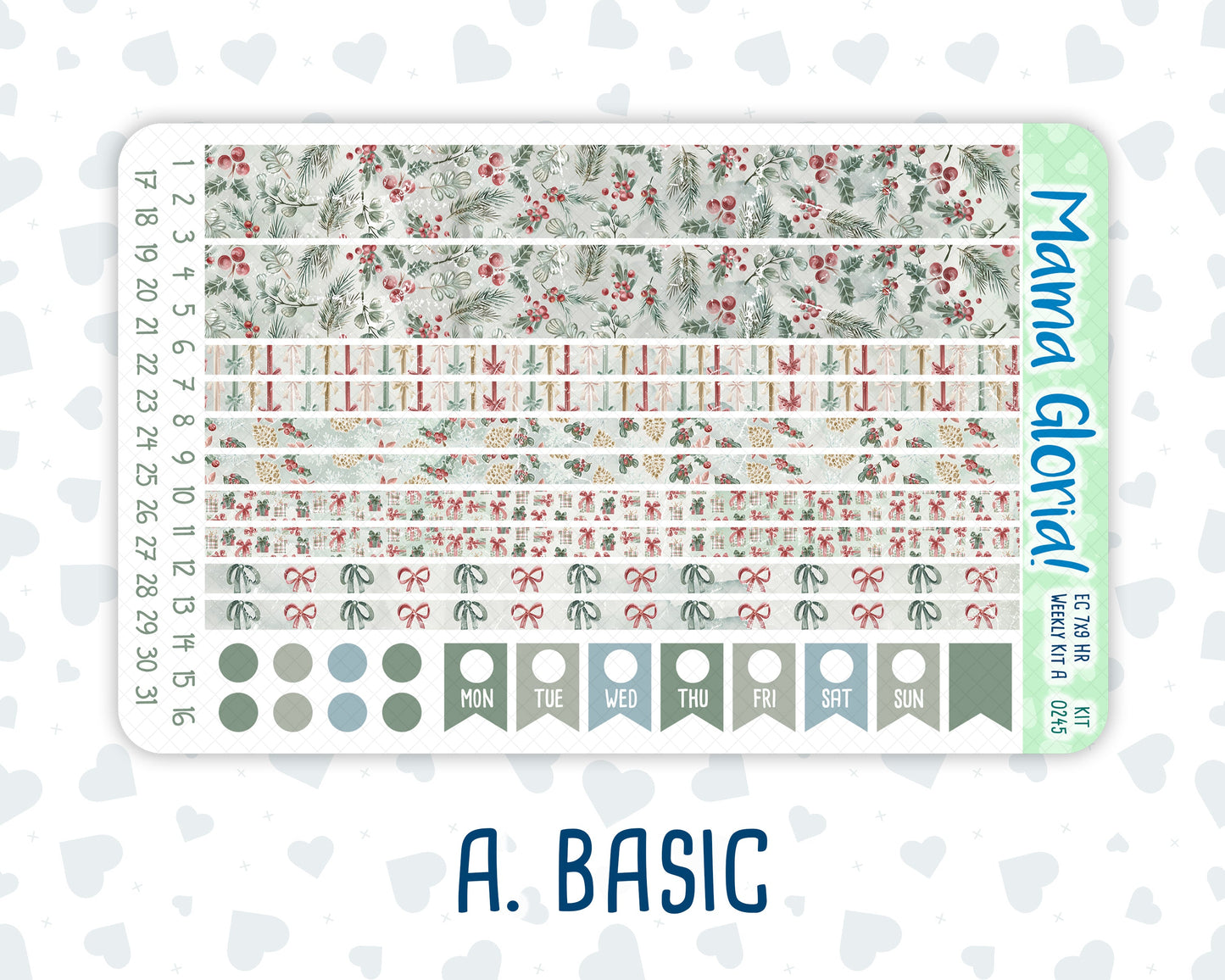 Kit 0245 - 7x9 - Horizontal - Weekly Kit - December - Vintage Christmas
