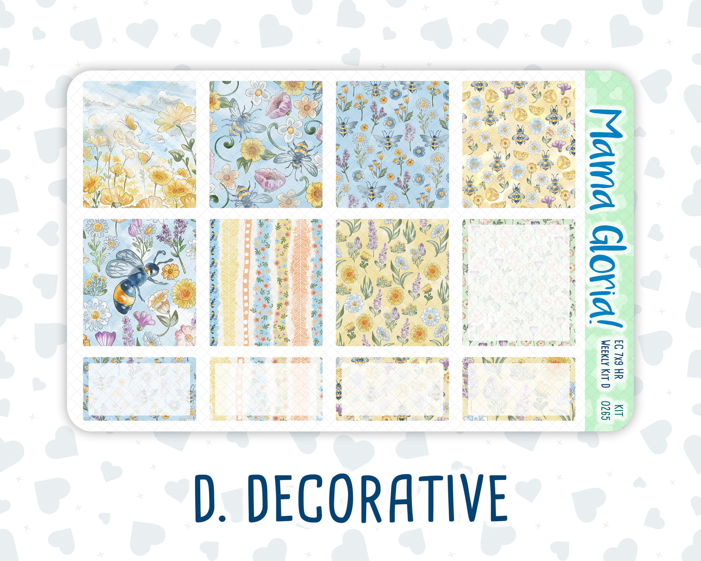 Kit 0265 - 7x9 - Horizontal - Weekly Kit - May - Honeybee Sky