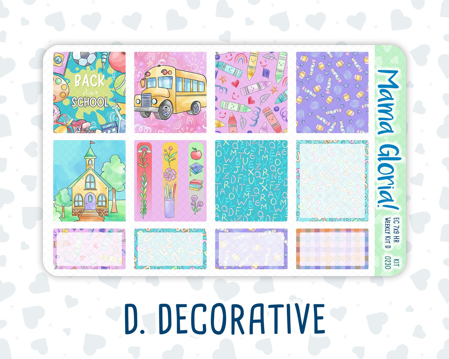 Kit 0230 - 7x9 - Horizontal - Weekly Kit - August - School Daze
