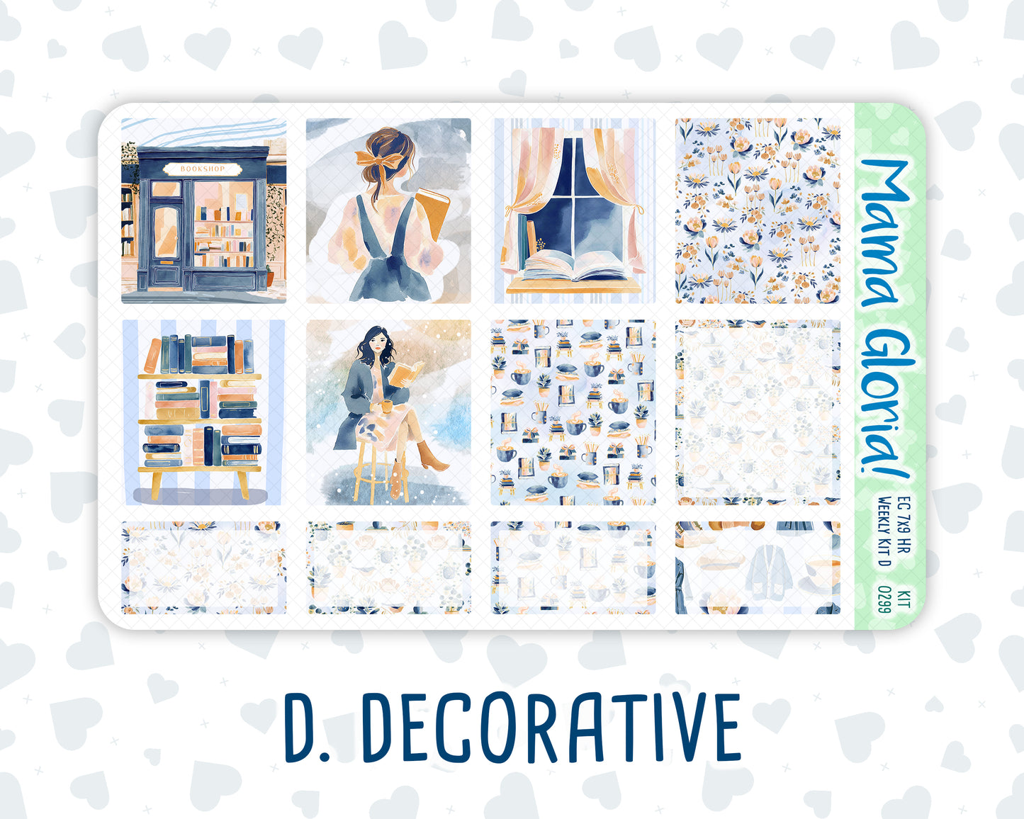 Kit 0299 - 7x9 - Horizontal - Weekly Kit - October - Book Nook