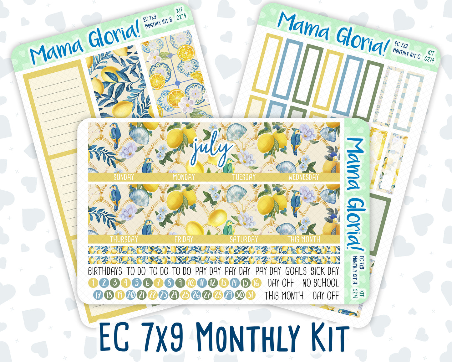 Kit 0274 - 7x9 - EC Monthly Kit - July - Sunny Lemon Shore