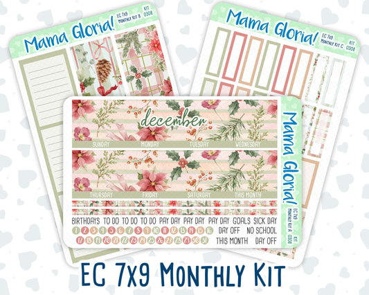 Kit 0308 - 7x9 - EC Monthly Kit - December - Knit & Holly