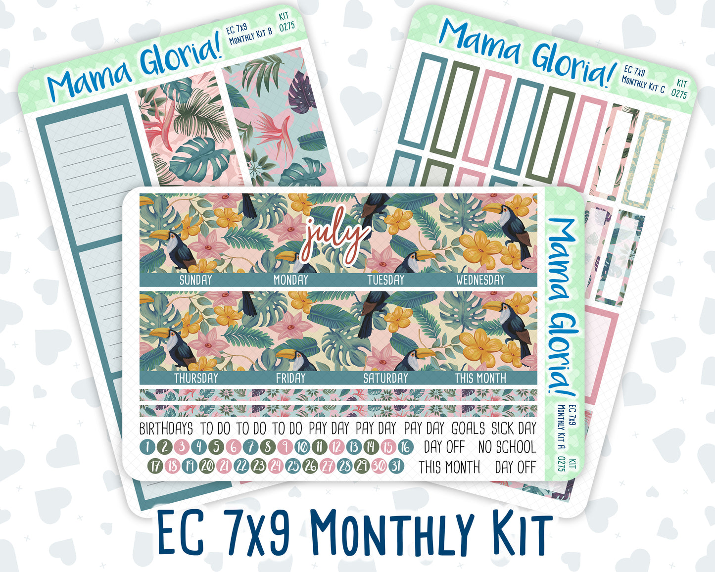 Kit 0275 - 7x9 - EC Monthly Kit - July - Tropical Safari Blush