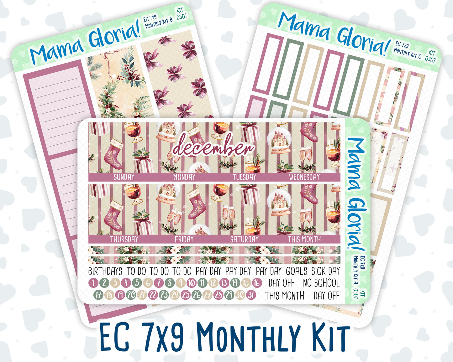 Kit 0307 - 7x9 - EC Monthly Kit - December - Velvet Hearth