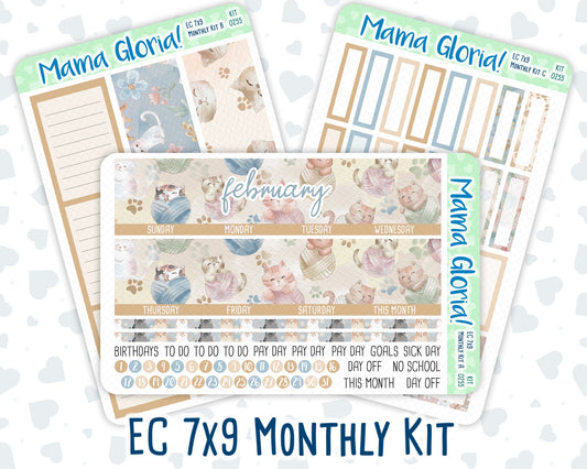 Kit 0255 - 7x9 - EC Monthly Kit - February - Cottagecore Kitties