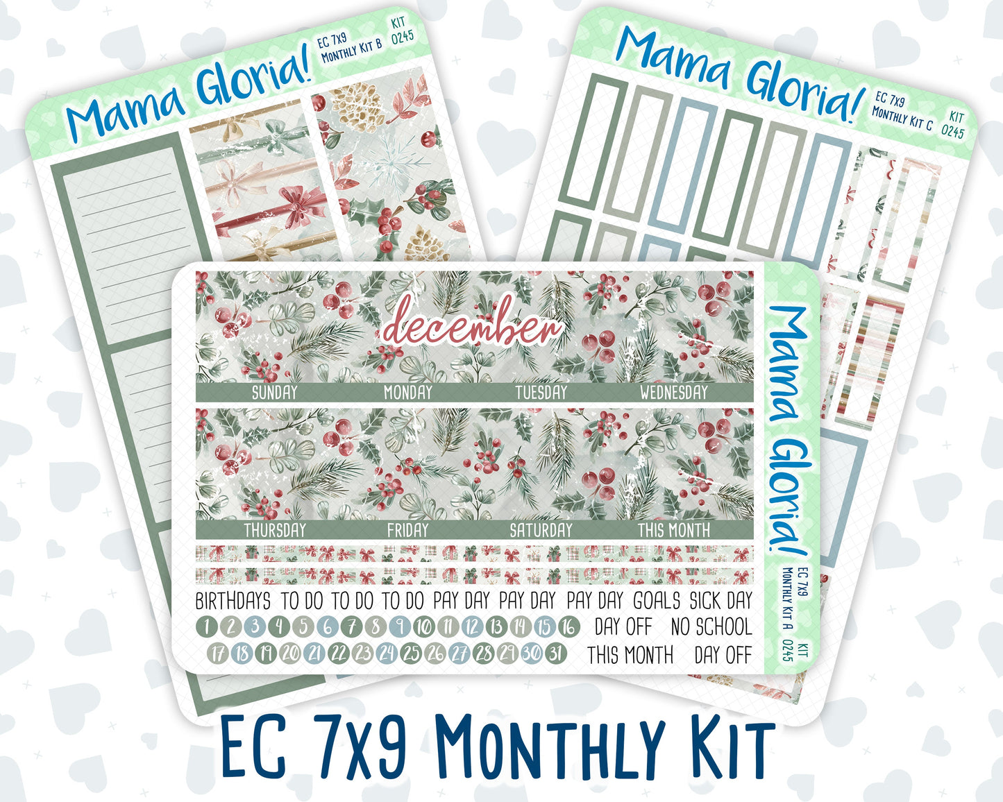 Kit 0245 - 7x9 - EC Monthly Kit - December - Vintage Christmas