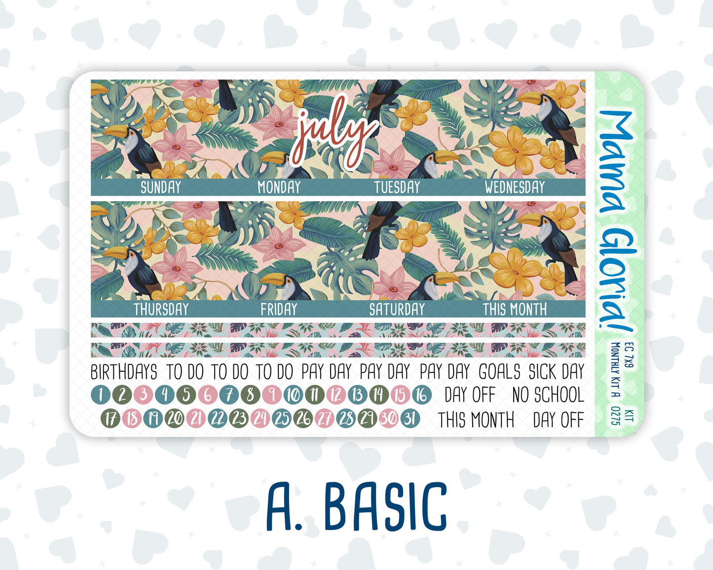 Kit 0275 - 7x9 - EC Monthly Kit - July - Tropical Safari Blush