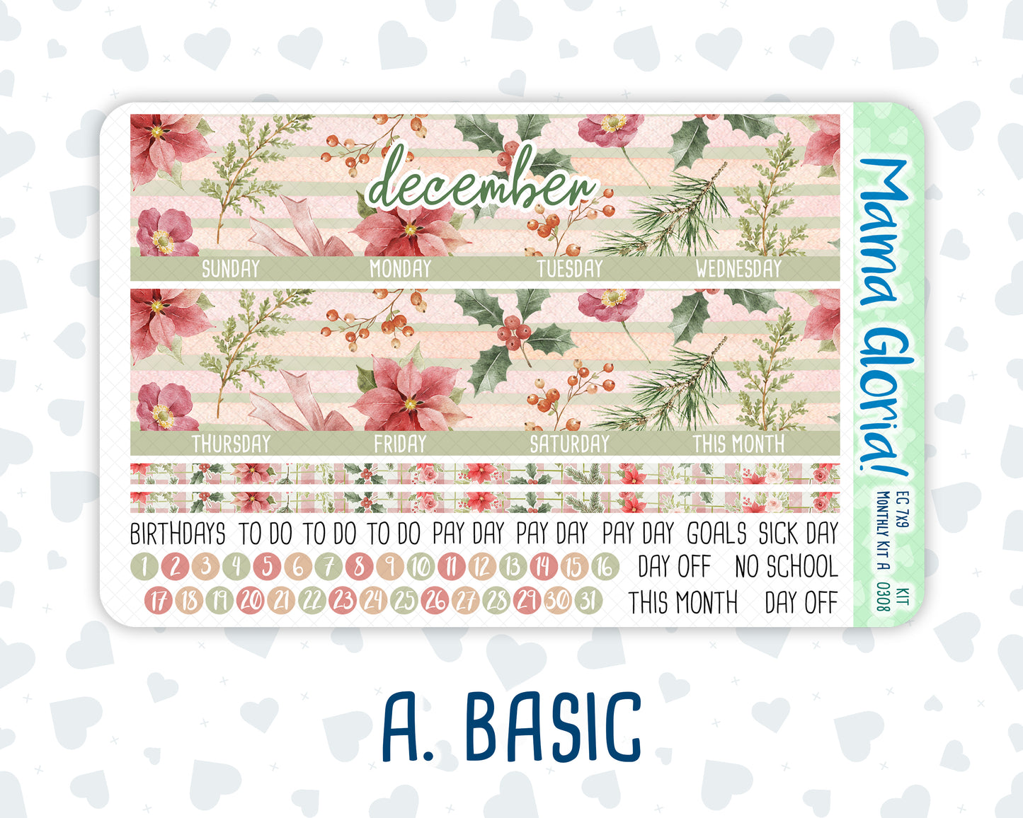 Kit 0308 - 7x9 - EC Monthly Kit - December - Knit & Holly