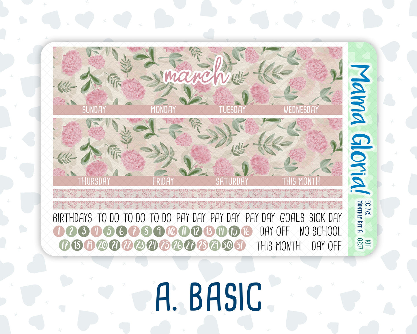 Kit 0257 - 7x9 - EC Monthly Kit - March - Blush Garden