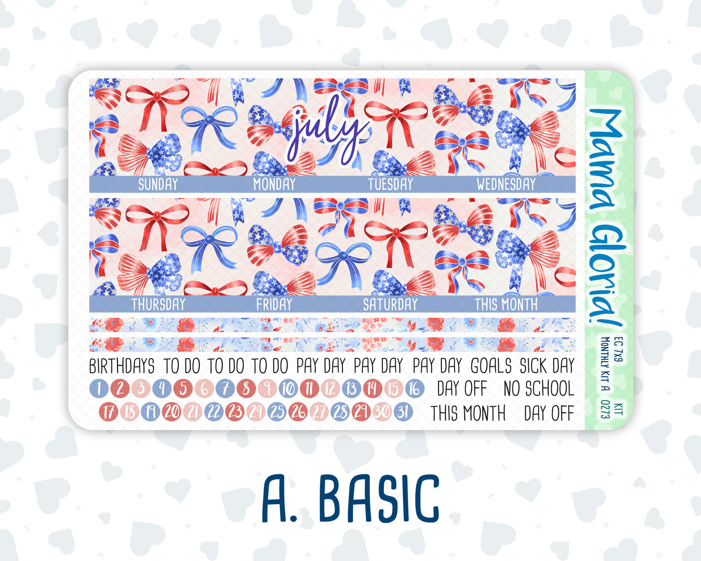 Kit 0273 - 7x9 - EC Monthly Kit - July - Americana In Bloom