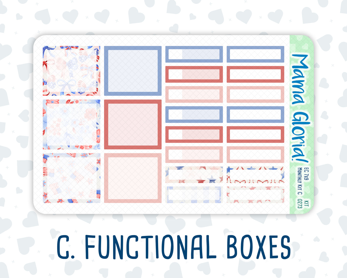 Kit 0273 - 7x9 - EC Monthly Kit - July - Americana In Bloom