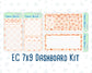 Kit 0228 - 7x9 - EC Notes Pages - August - Just Peachy - Dashboard Kit | Productivity Page