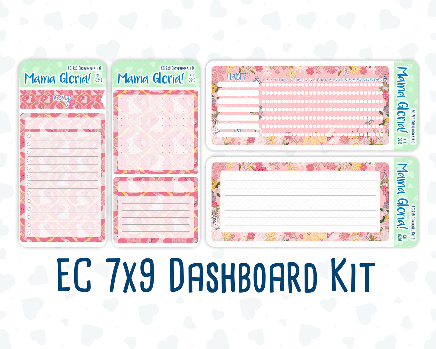 Kit 0218- 7x9 - Mother's Love- May-  Notes Pages - Dashboard Kit - Productivity Page