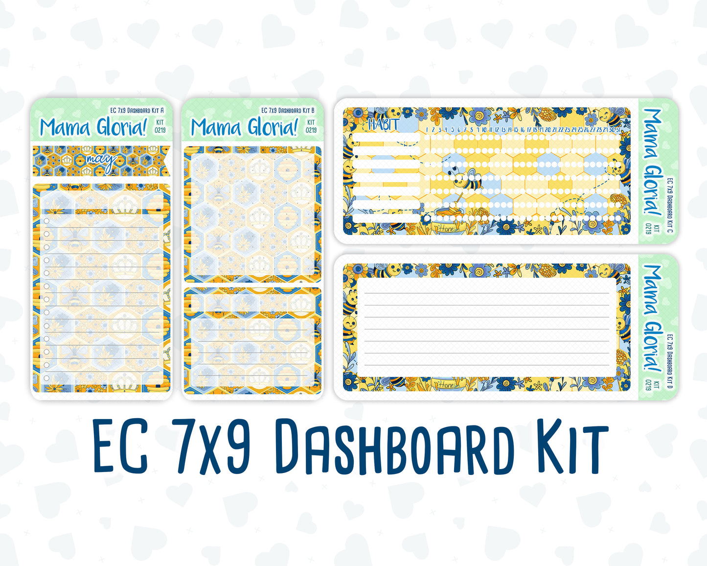 Kit 0219- 7x9 - Bee's Business- May-  Notes Pages - Dashboard Kit - Productivity Page