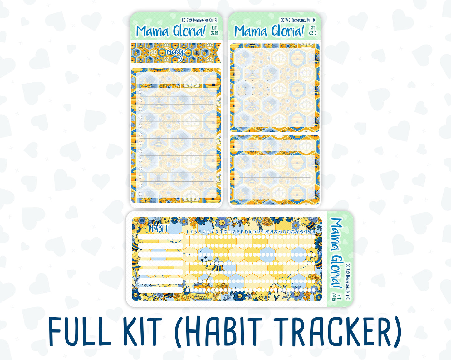 Kit 0219- 7x9 - Bee's Business- May-  Notes Pages - Dashboard Kit - Productivity Page