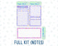 Kit 0230 - 7x9 - EC Notes Pages - August - School Daze - Dashboard Kit | Productivity Page