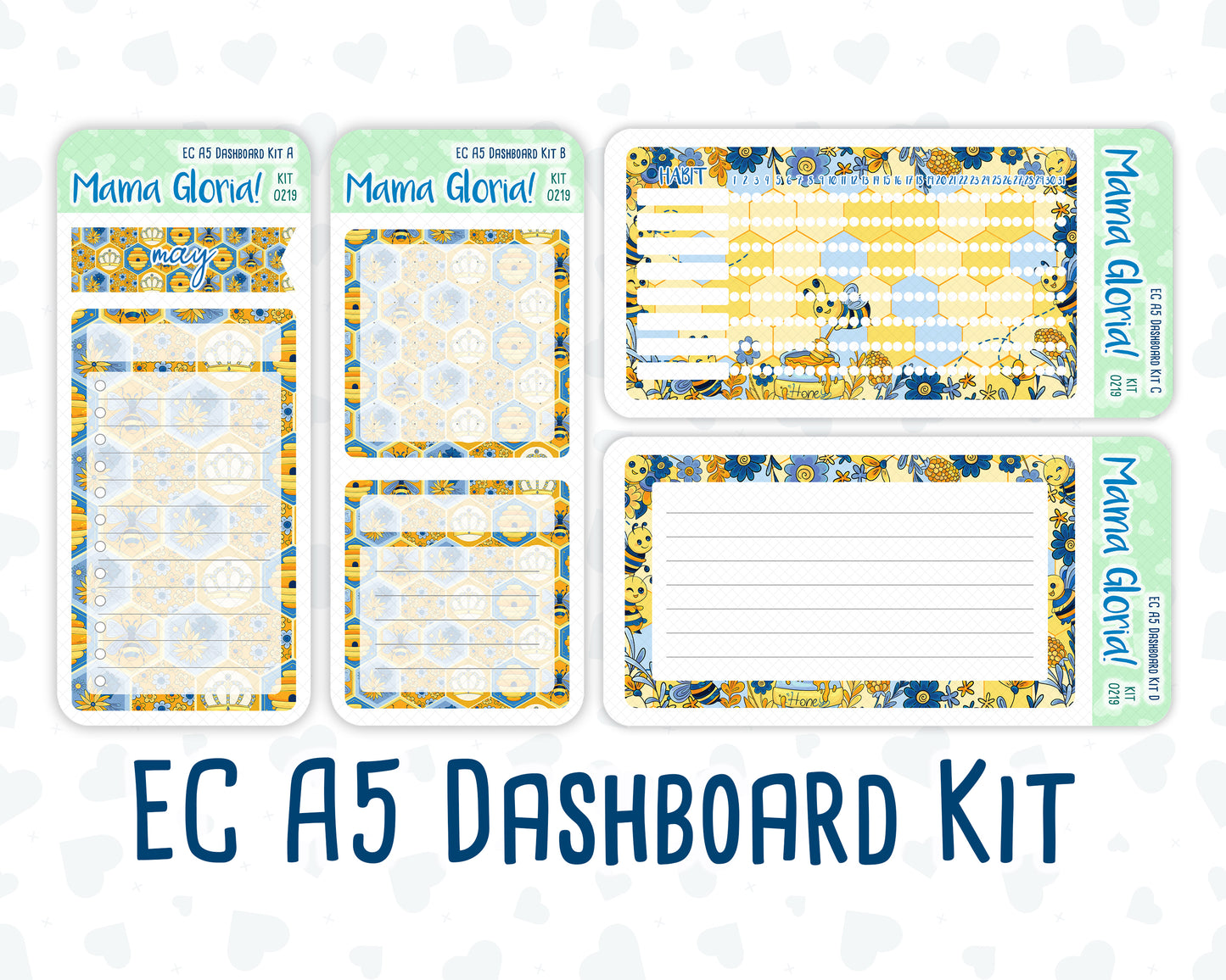 Kit 0219- A5 - Bee's Business- May- Notes Pages - Dashboard Kit - Productivity Page