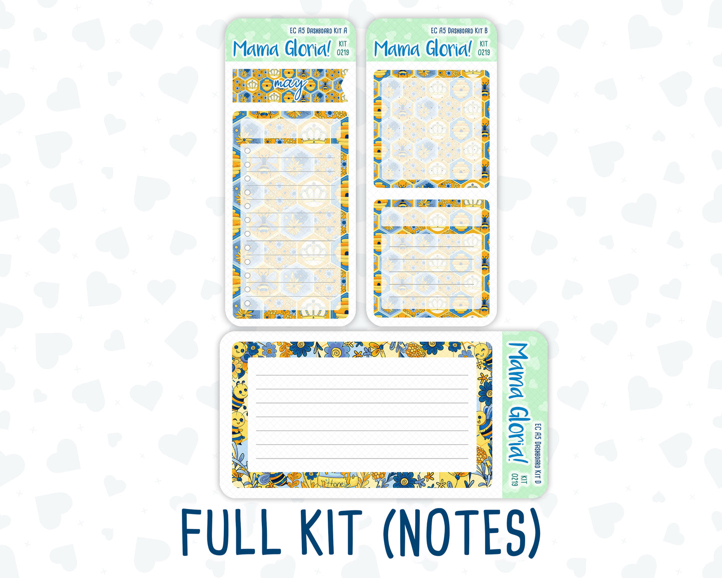 Kit 0219- A5 - Bee's Business- May- Notes Pages - Dashboard Kit - Productivity Page