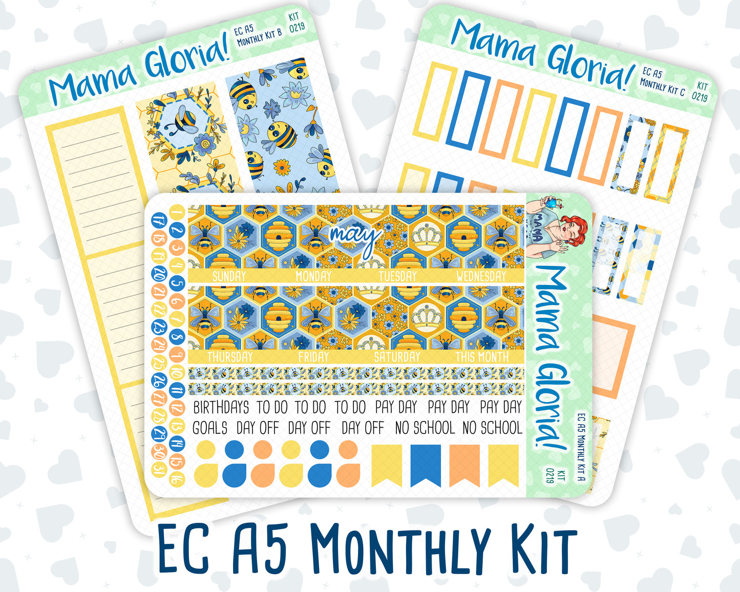 Kit 0219 -A5 -Monthly - Bee's Business- May - Kit