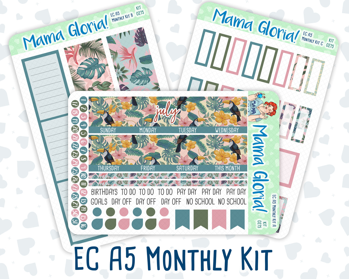 Kit 0275 - A5 - EC Monthly Kit - July - Tropical Safari Blush