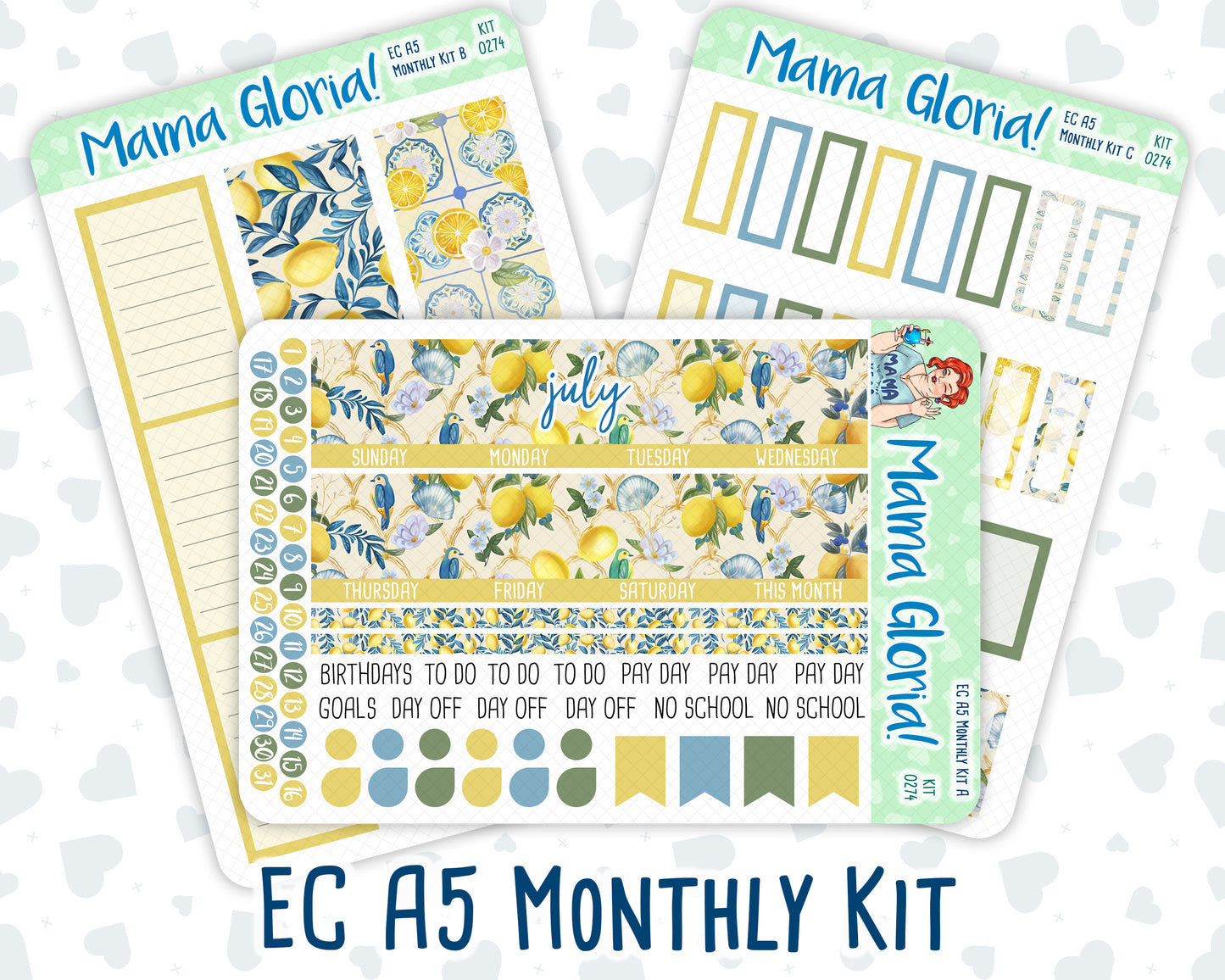 Kit 0274 - A5 - EC Monthly Kit - July - Sunny Lemon Shore