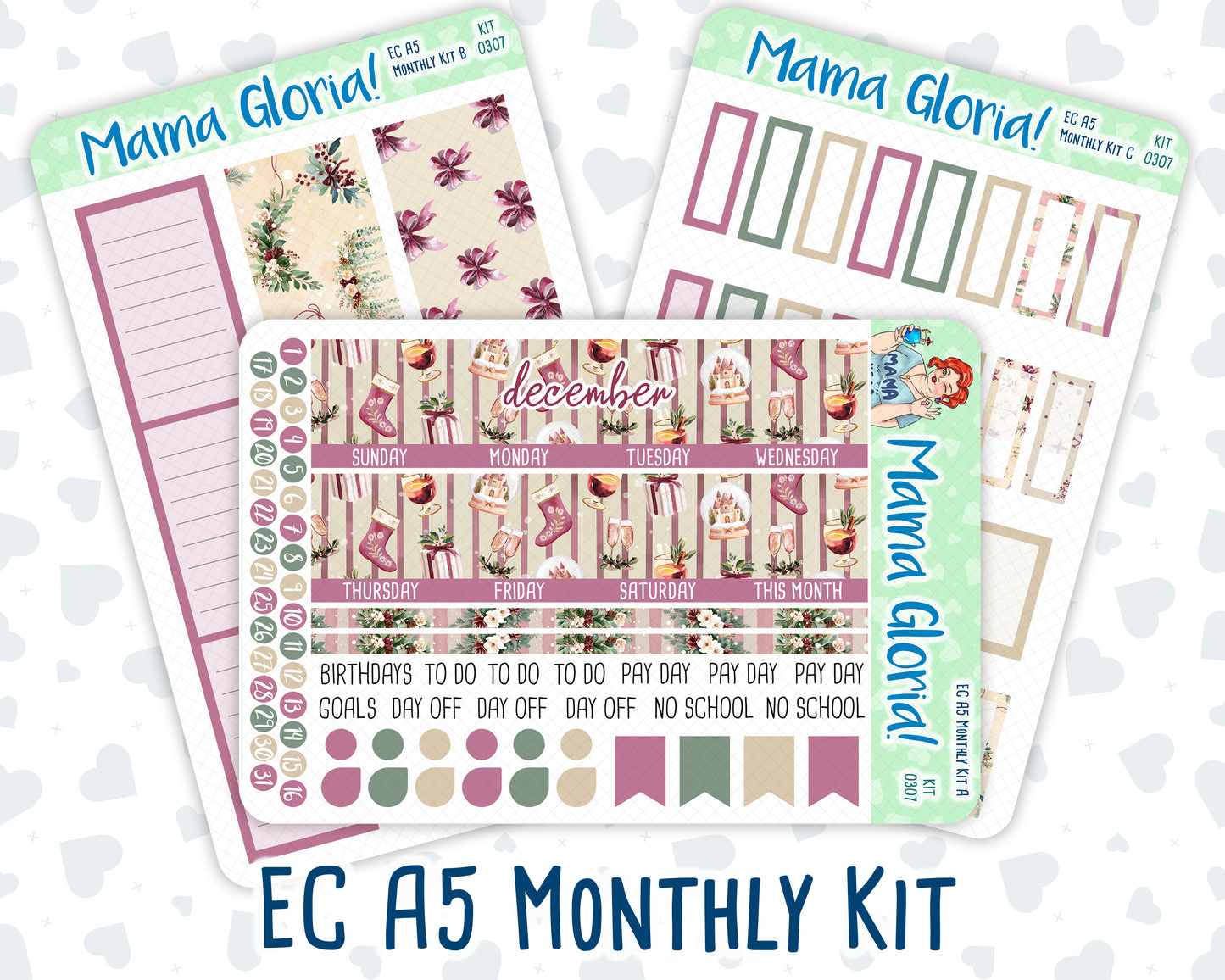 Kit 0307 - A5 - EC Monthly Kit - December - Velvet Hearth