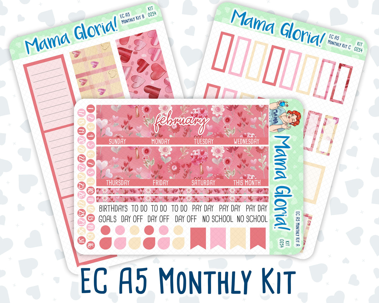 Kit 0254 - A5 - EC Monthly Kit - February - Valentine Village
