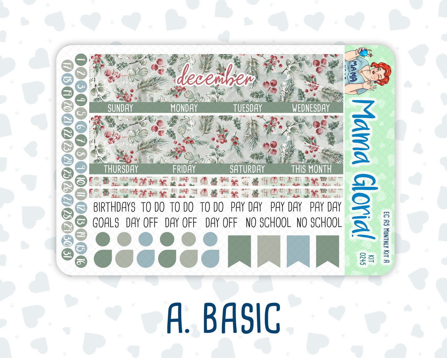 Kit 0245 - A5 - EC Monthly Kit - December - Vintage Christmas