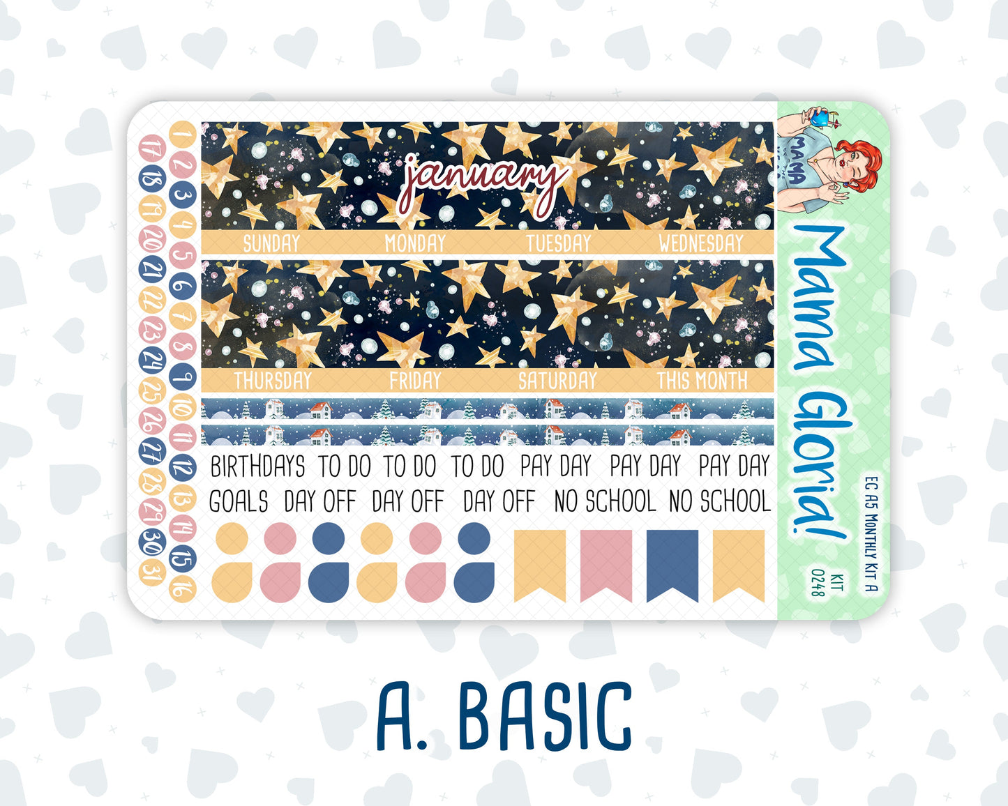 Kit 0248 - A5 - EC Monthly Kit - January - Midnight Countdown