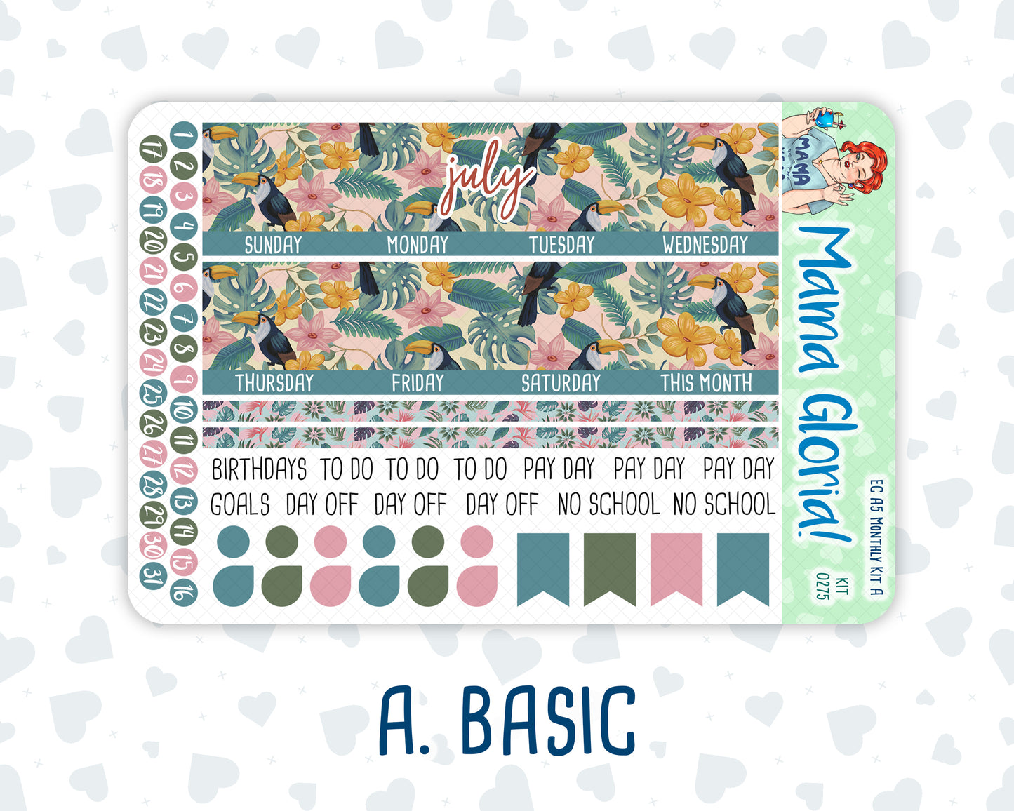 Kit 0275 - A5 - EC Monthly Kit - July - Tropical Safari Blush