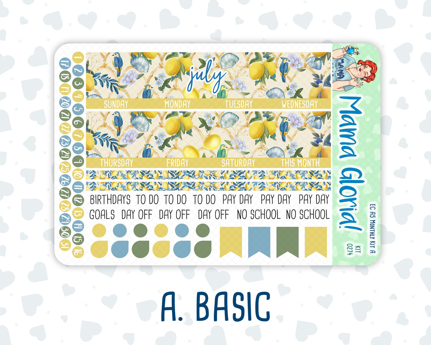 Kit 0274 - A5 - EC Monthly Kit - July - Sunny Lemon Shore