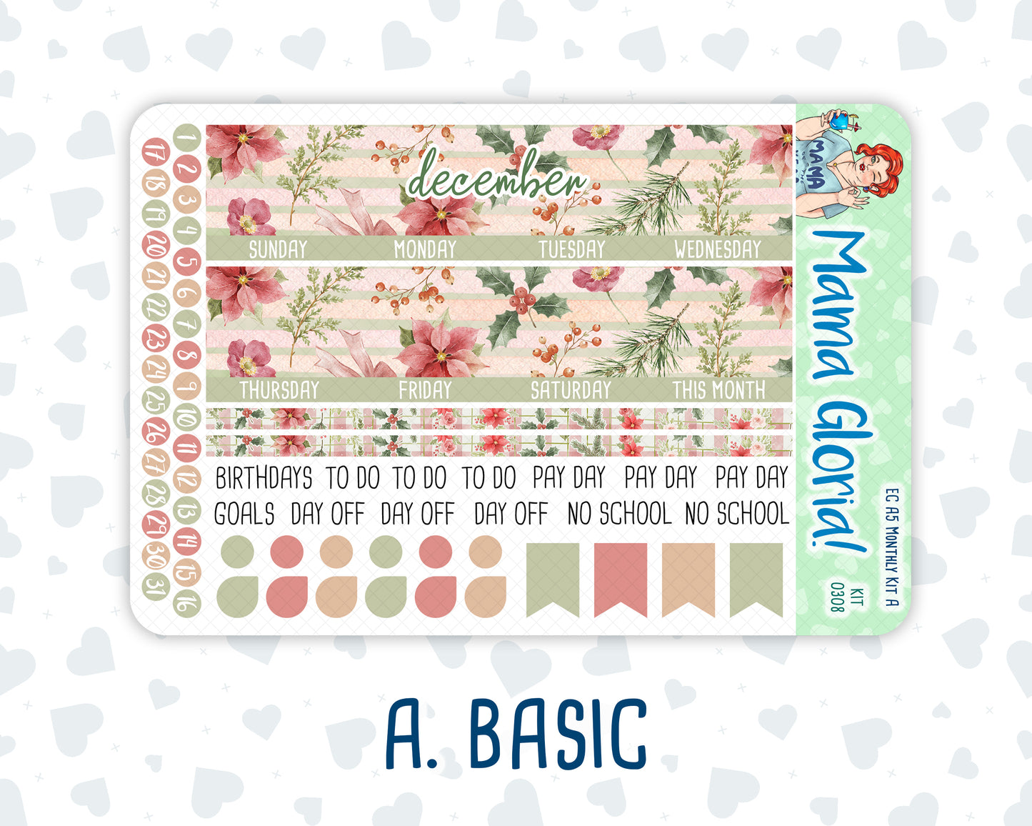 Kit 0308 - A5 - EC Monthly Kit - December - Knit & Holly