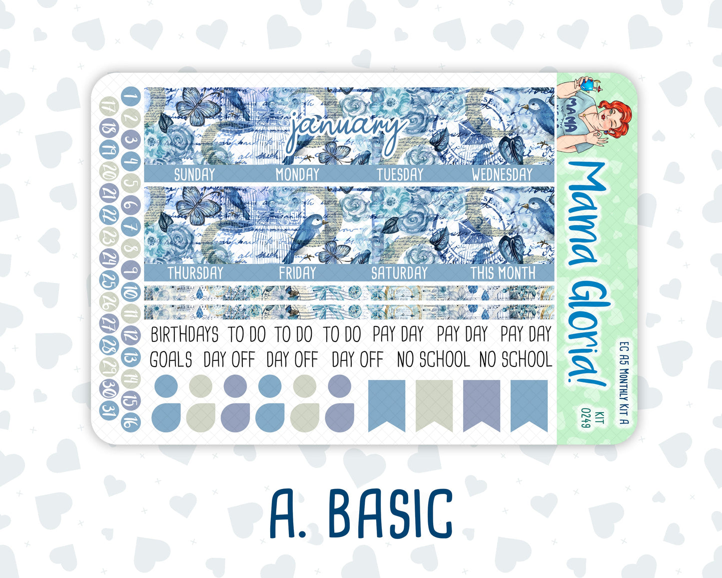 Kit 0249 - A5 - EC Monthly Kit - January - Icy Lace