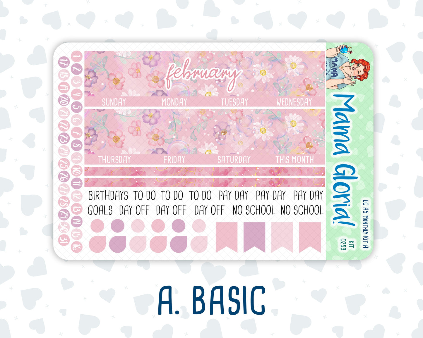 Kit 0253 - A5 - EC Monthly Kit - February - Rosy Daydreams