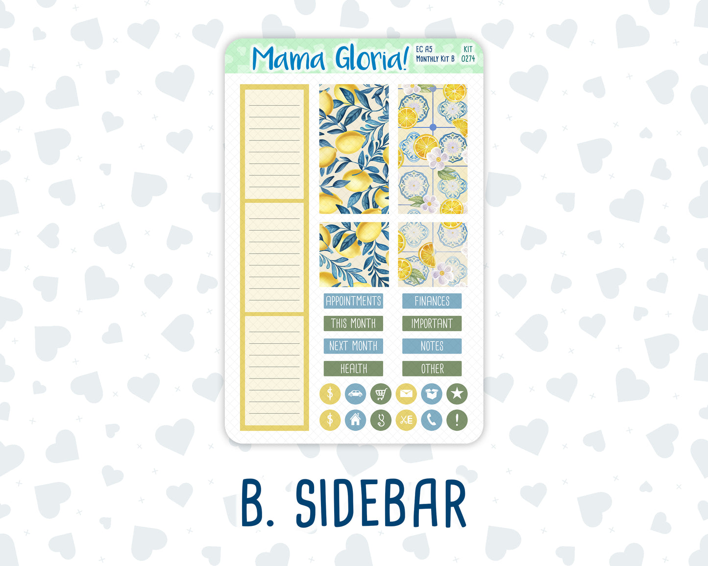 Kit 0274 - A5 - EC Monthly Kit - July - Sunny Lemon Shore