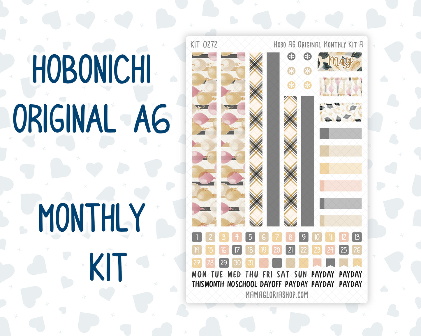Kit 0272 - A6 Hobonichi Original - Monthly Kit - May - Graduation