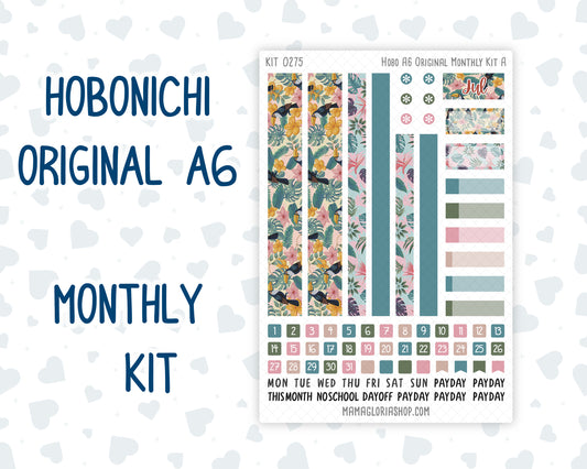 Kit 0275 - A6 Hobonichi Original - Monthly Kit - July - Tropical Safari Blush