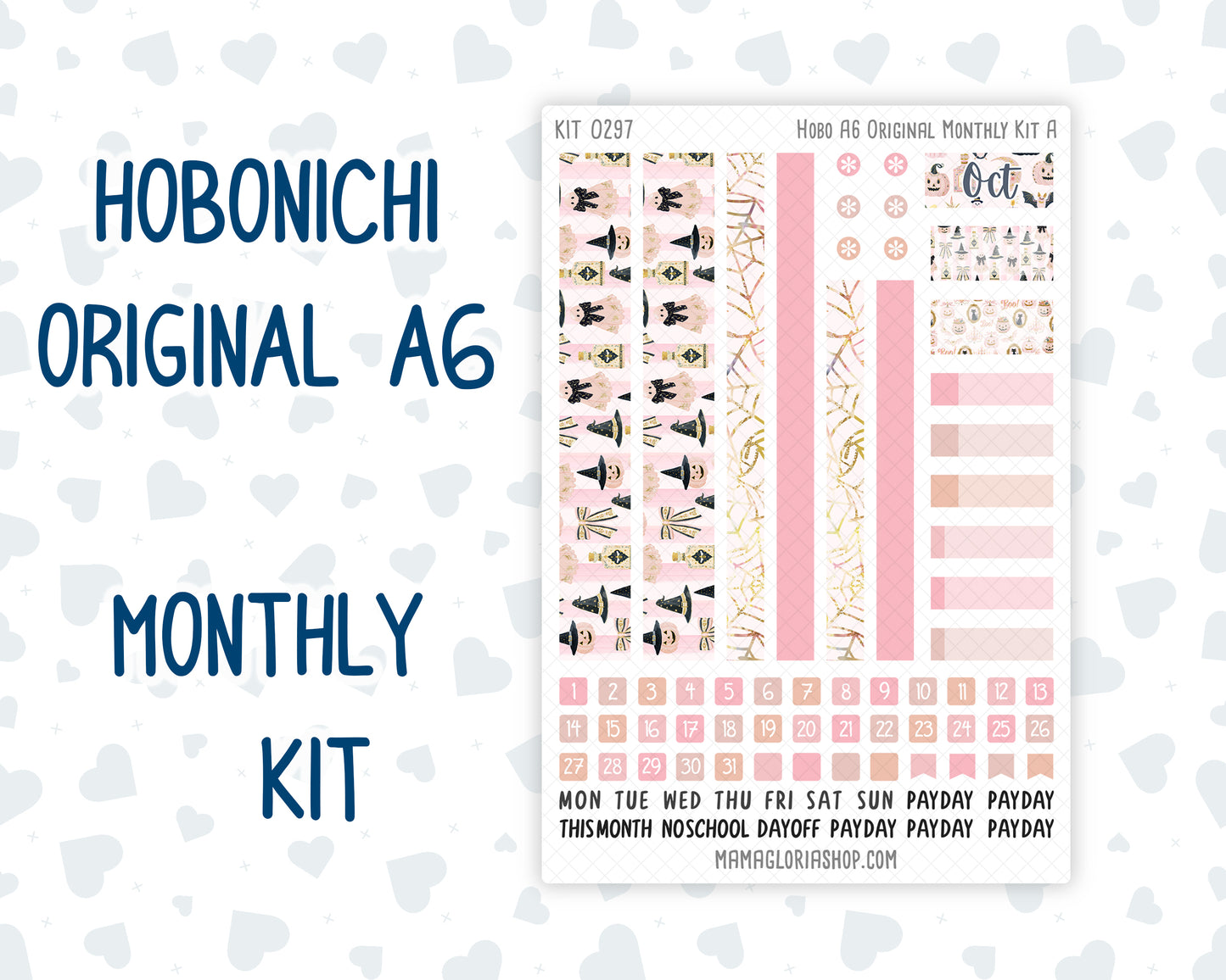 Kit 0297 - A6 Hobonichi Original - Monthly Kit - October - Pink Spell