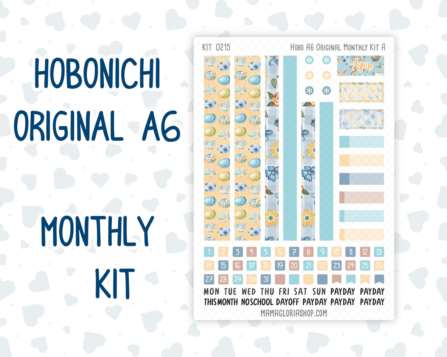 Kit 0215 A6 Hobonichi Original– Monthly - Easter Morning- April