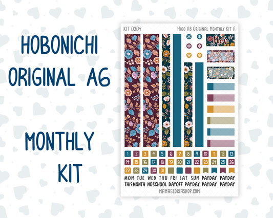 Kit 0304 - A6 Hobonichi Original - Monthly Kit - November - Autumn In Bloom