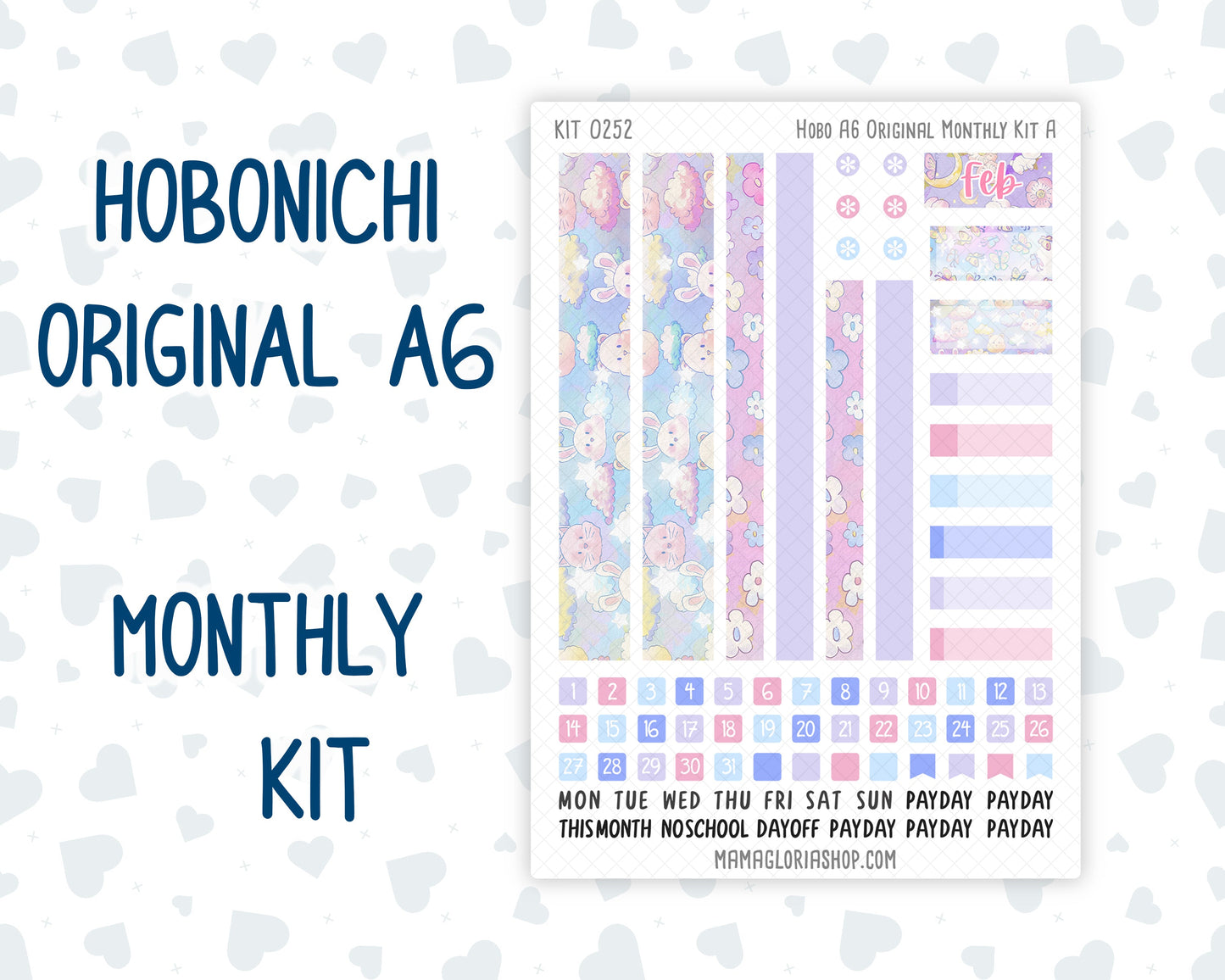 Kit 0252 - A6 Hobonichi Original - Monthly Kit - February - Tokyo Candy Cloud