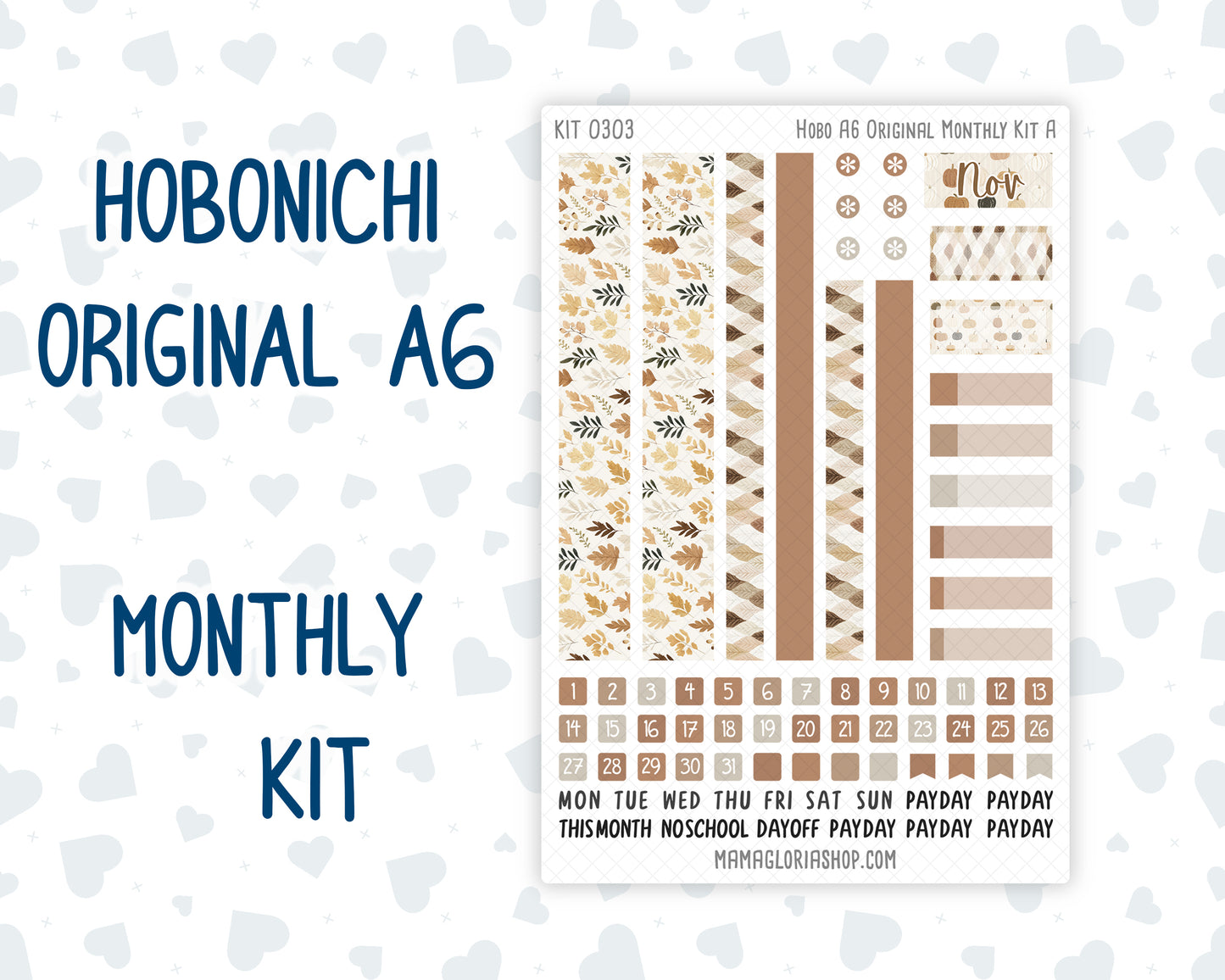 Kit 0303 - A6 Hobonichi Original - Monthly Kit - November - Into The Woods