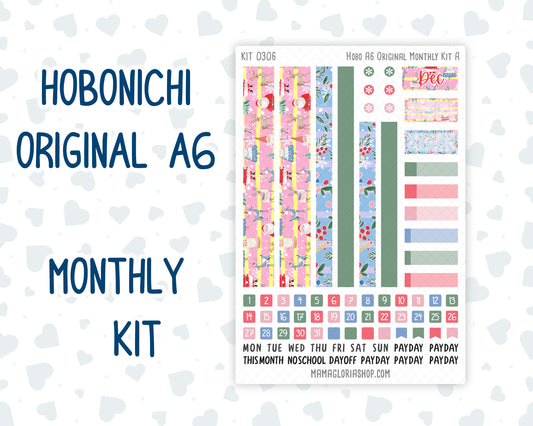 Kit 0306 - A6 Hobonichi Original - Monthly Kit - December - Jolly Mischief