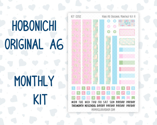 Kit 0262 - A6 Hobonichi Original - Monthly Kit - April - Spring Puffs