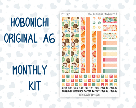 Kit 0271 - A6 Hobonichi Original - Monthly Kit - June - Strawberry Shore